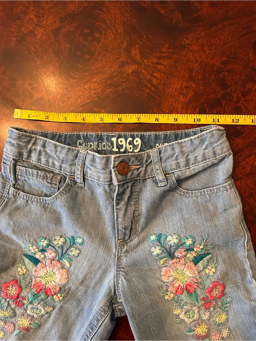 Gap Kids 1969 super skinny embroidered skimmer jeans size 8